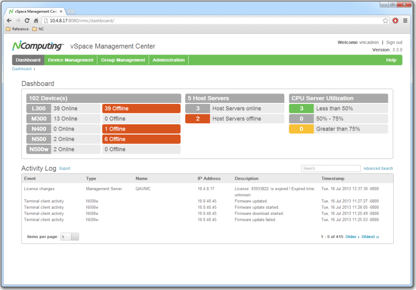 NComputing Management Console